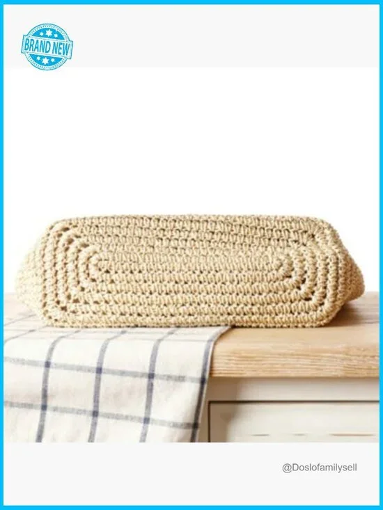 Woven Straw Tote Bag Large Beach Shoulder Purse Boho Minimal Chic Summer - Picture 7 of 7